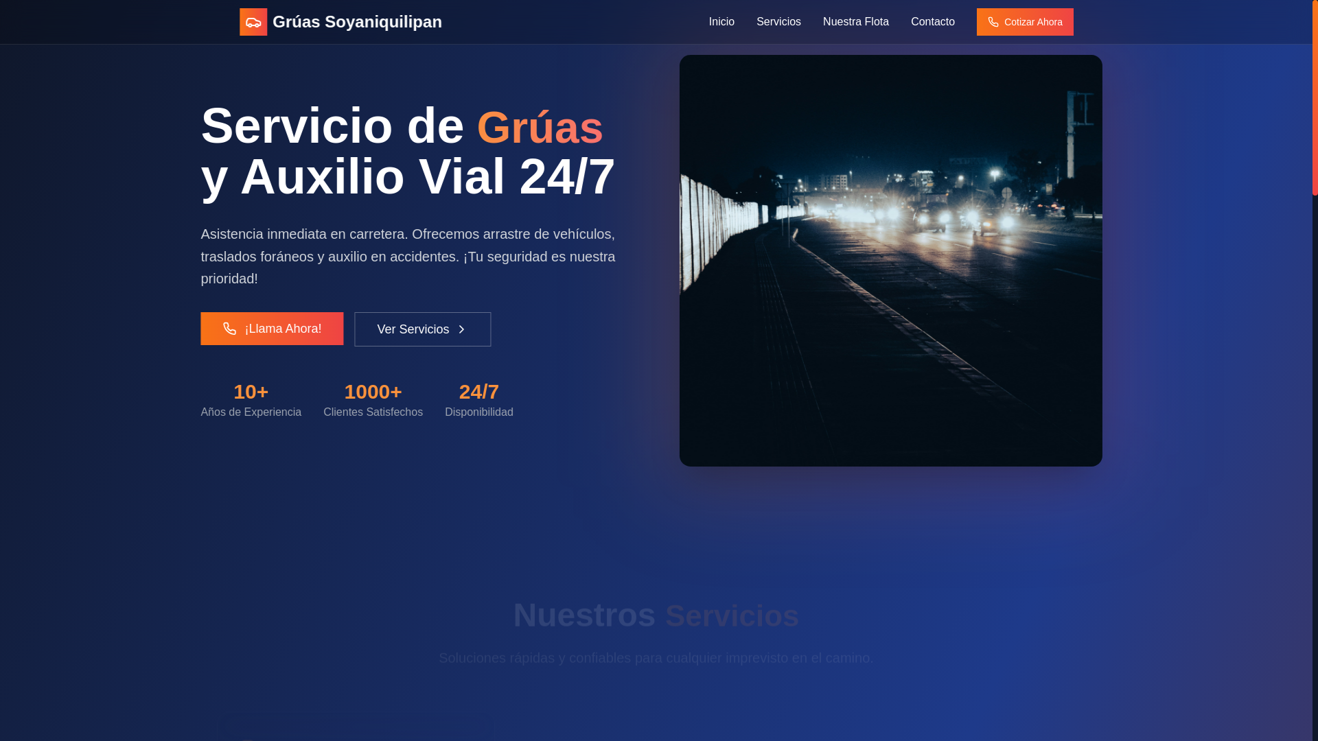 website screenshot of https://gruassoyaniquilipan.com.mx/