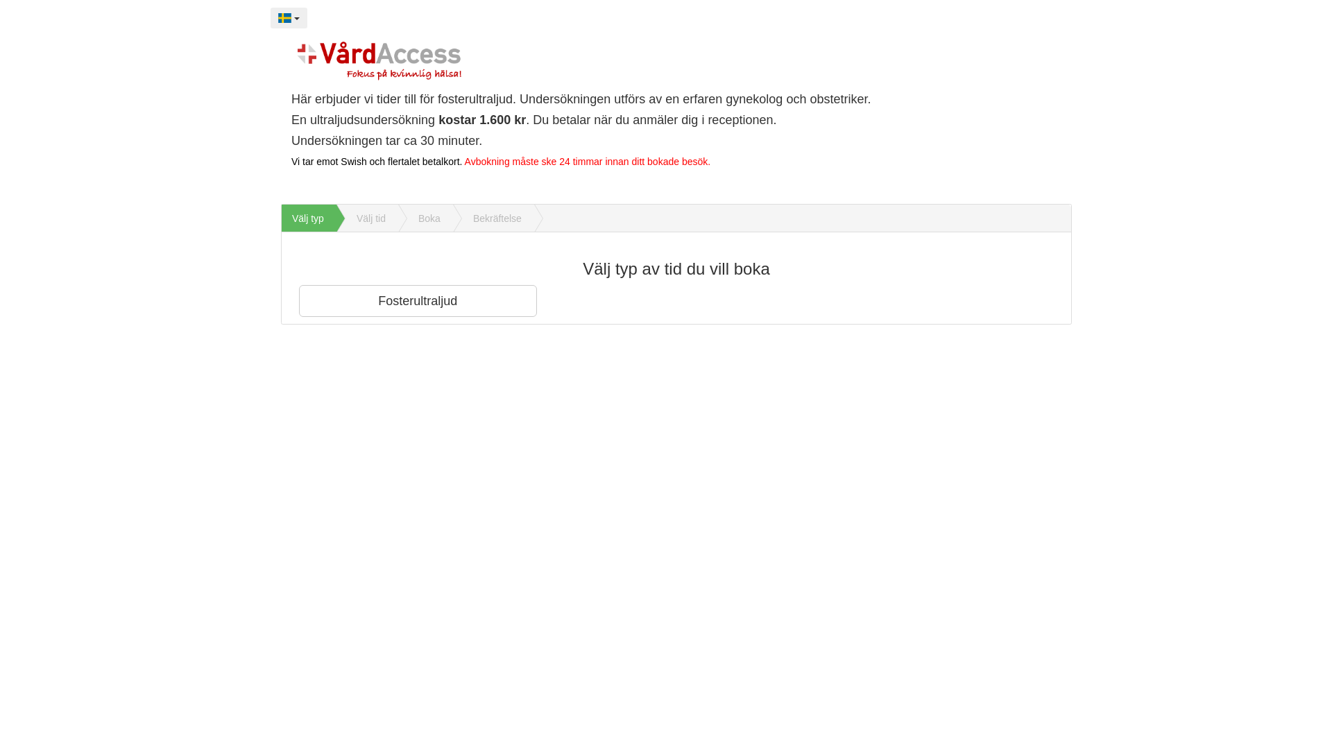 website screenshot of https://bokafosterultraljud.online/