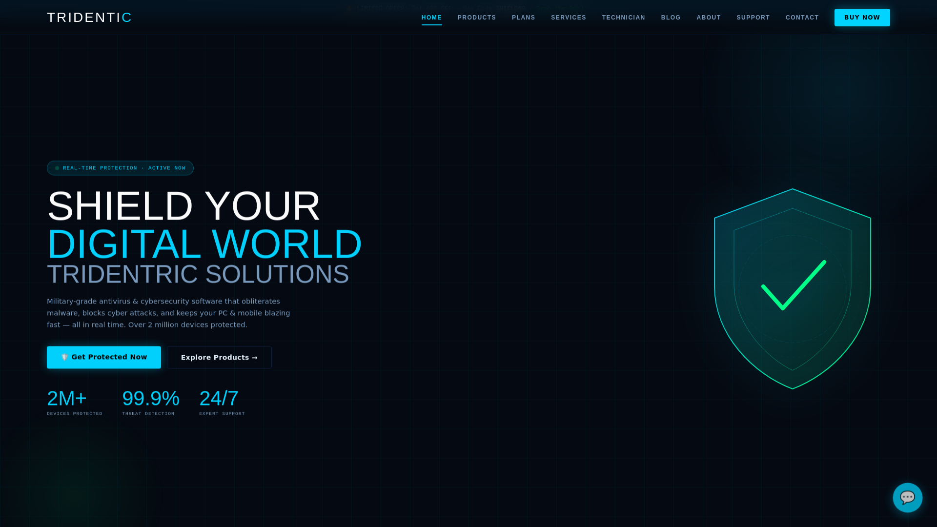 website screenshot of https://tridenticsolutions.com/