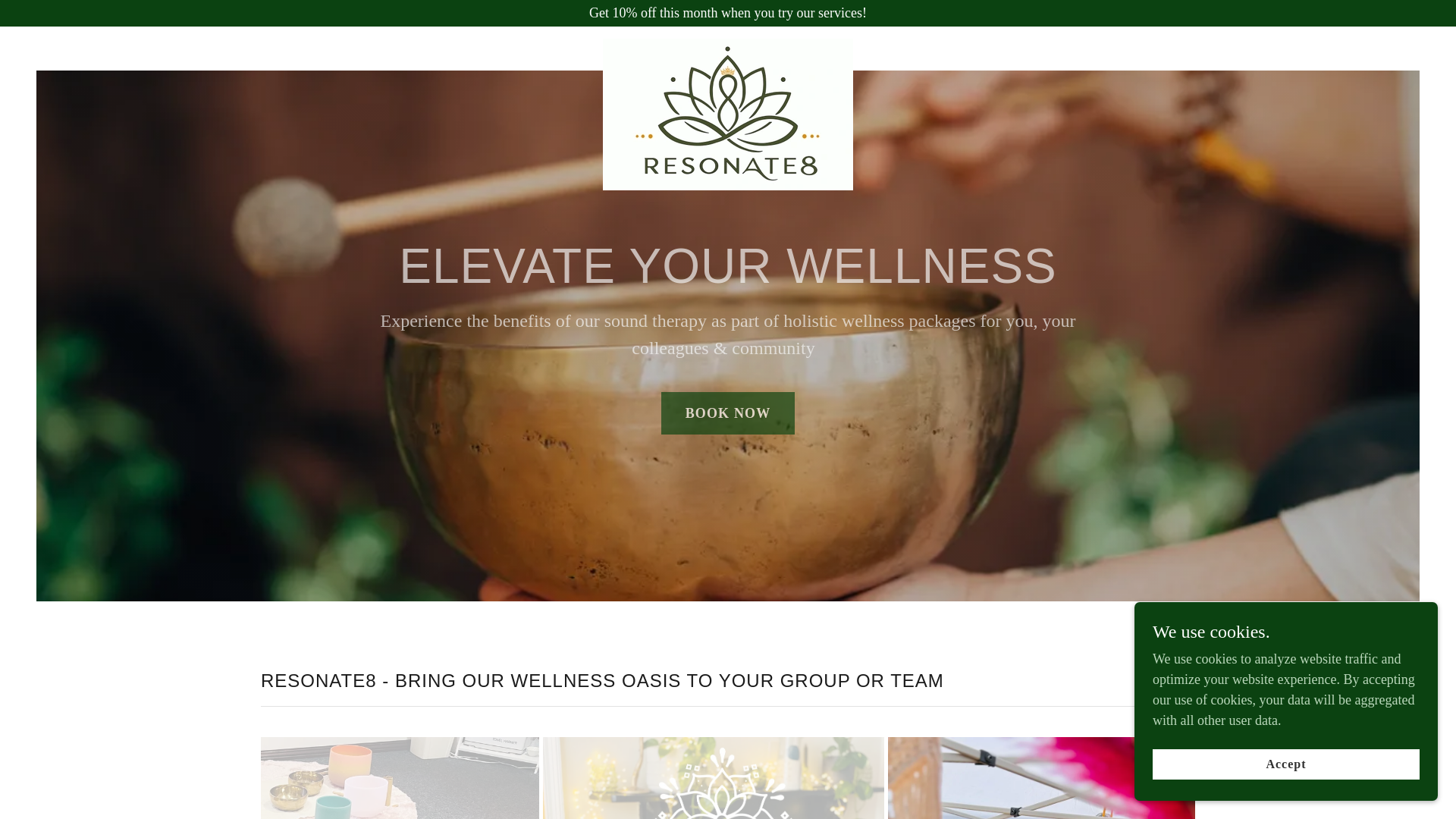 website screenshot of https://resonate8.co.uk/