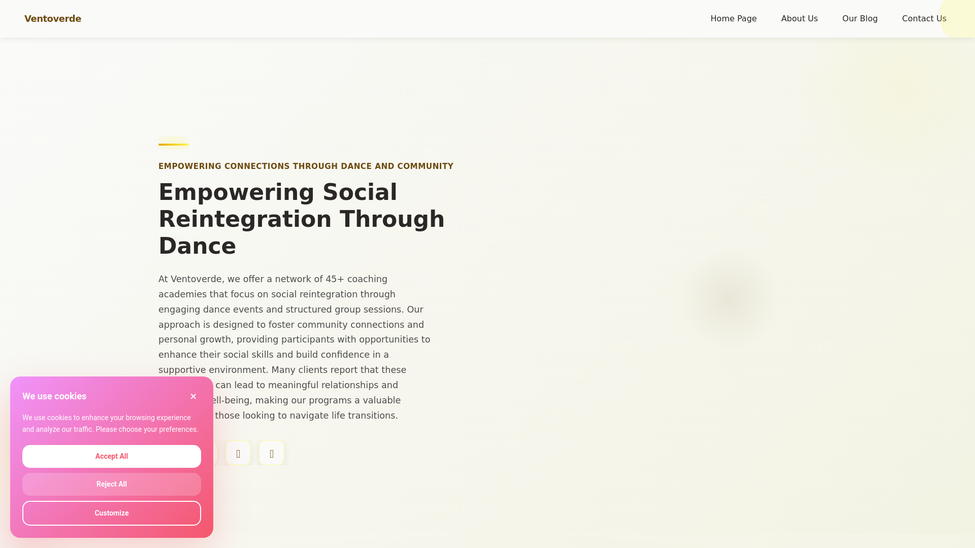 website screenshot of https://ventoverde.org