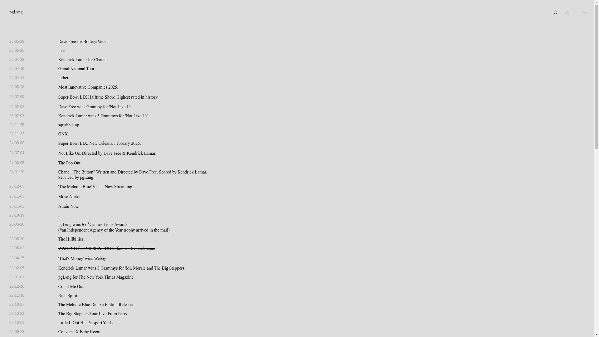 website screenshot of https://pg-lang.com/
