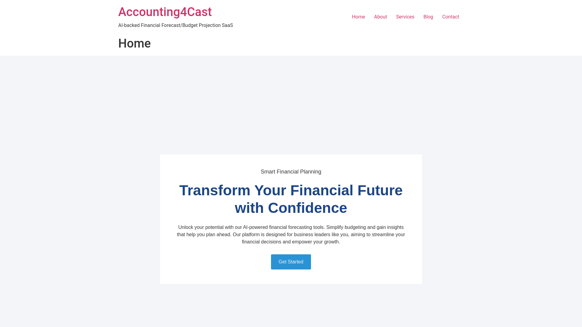 website screenshot of https://acct4cast.com