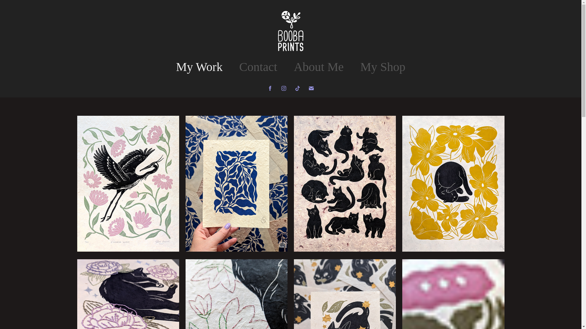website screenshot of https://boobaprintsart.com/