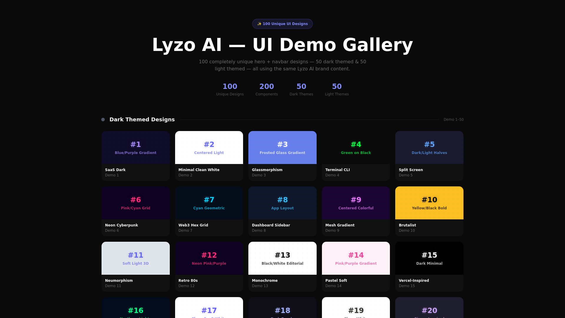 website screenshot of https://lyzo-ai-demos.pages.dev/