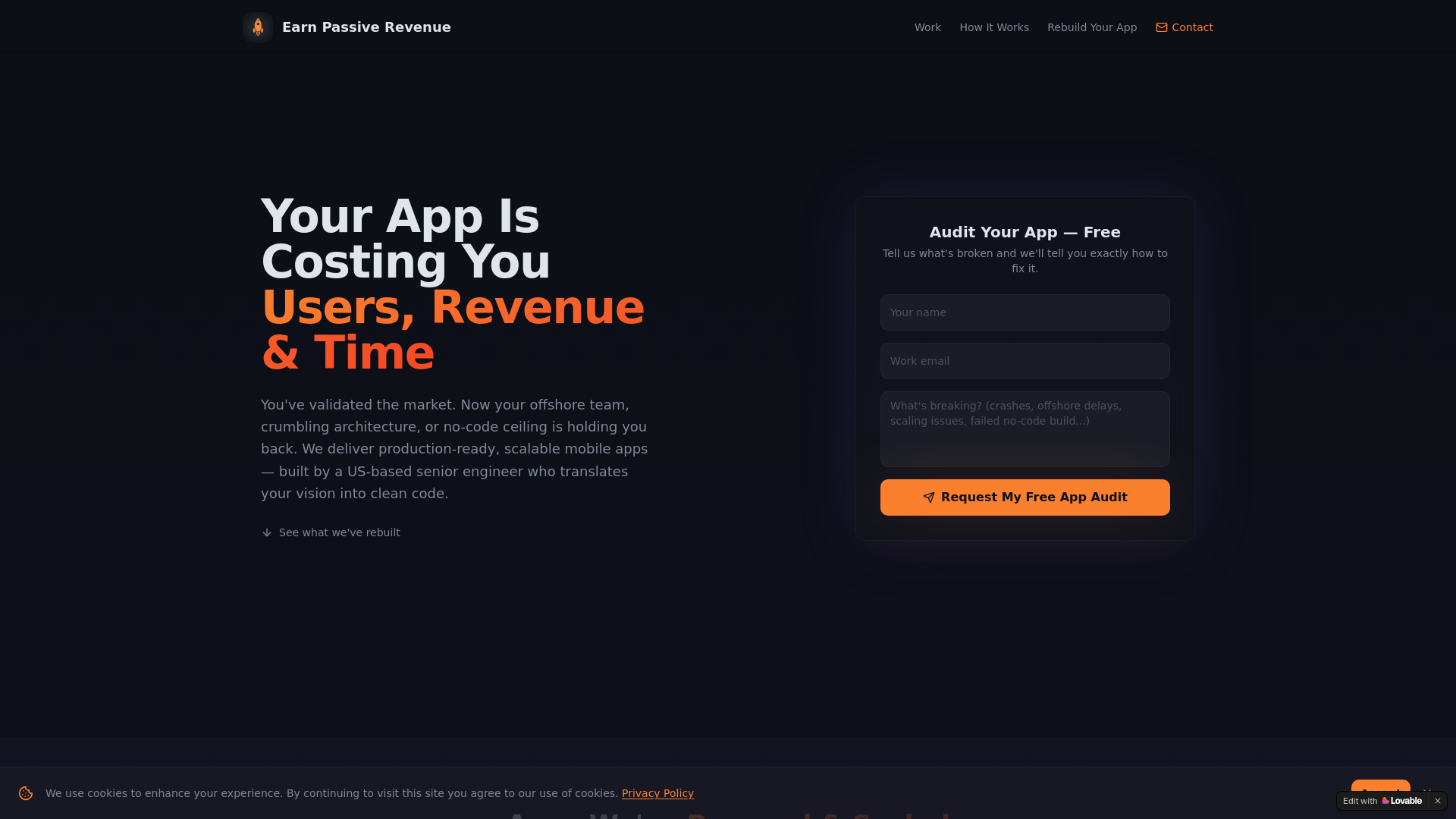 website screenshot of https://earnpassiverevenue.com/