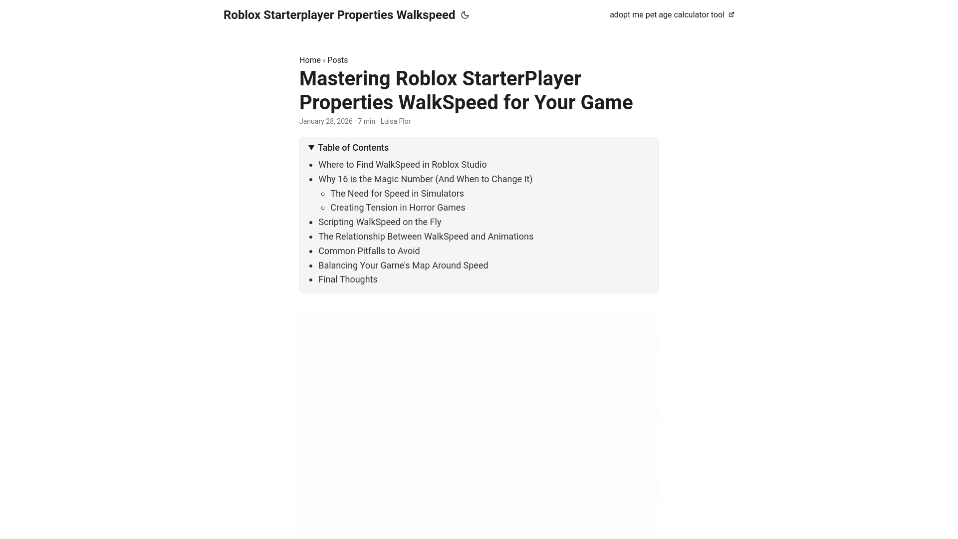 website screenshot of https://robloxstarterplayerpropertieswalkspeed.pages.dev/