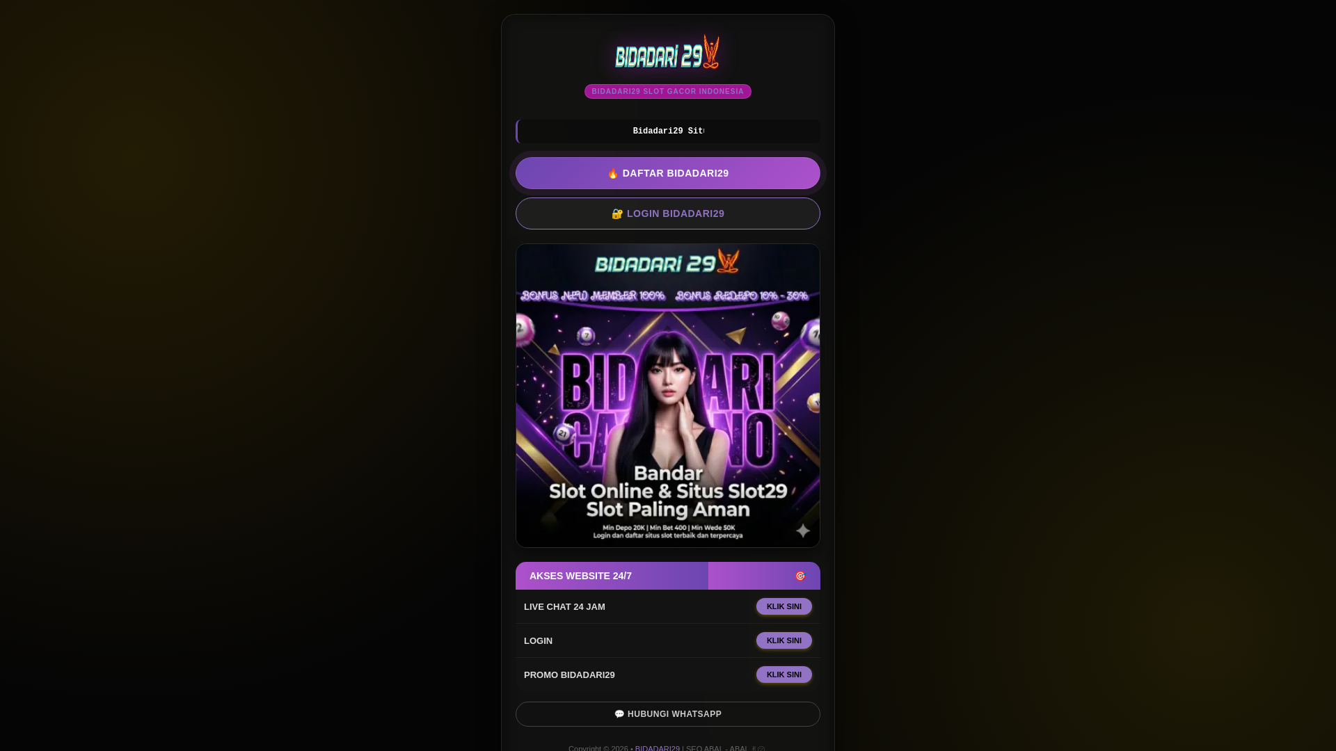 website screenshot of https://bidadari29comslot29.pages.dev/