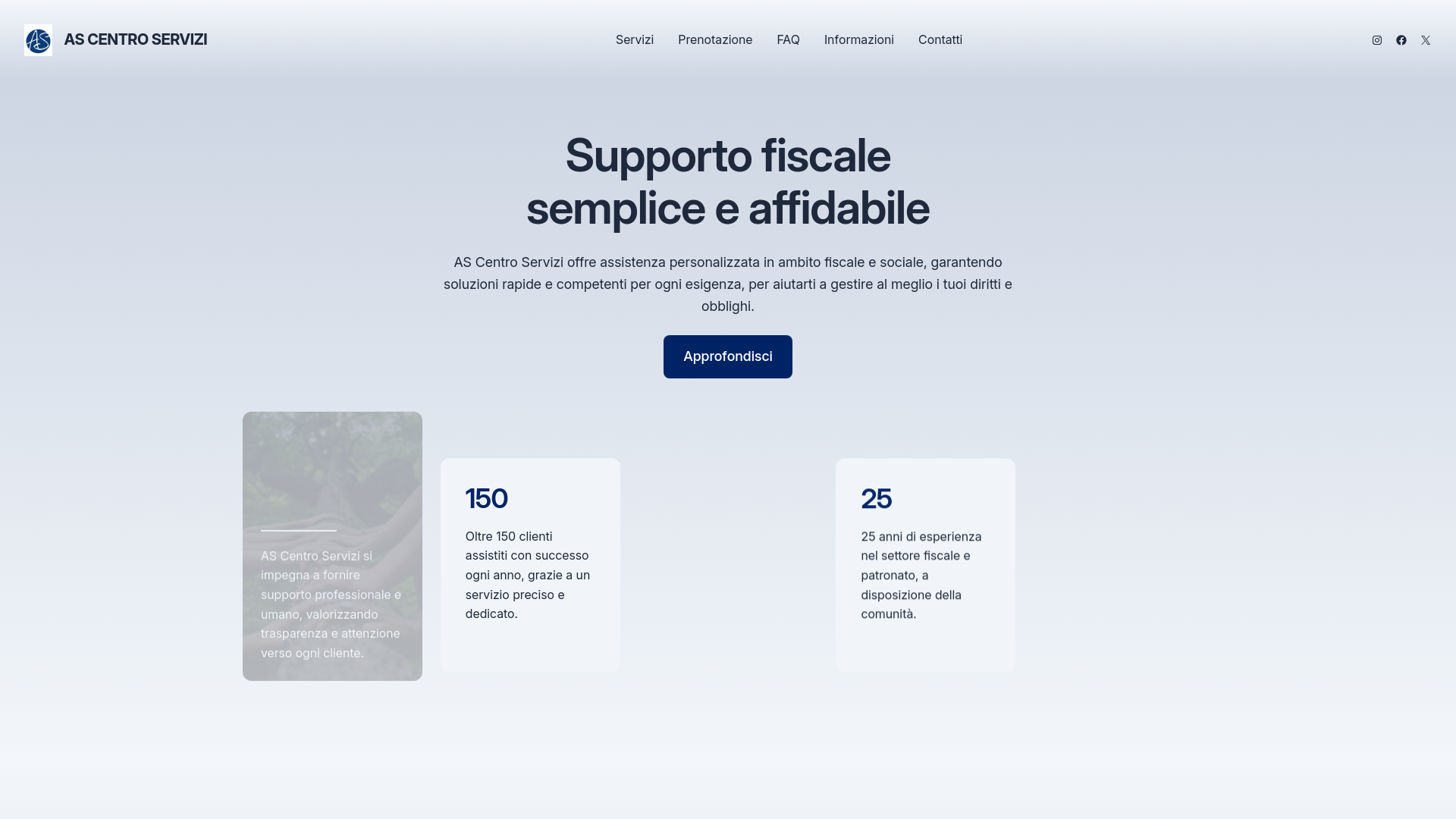 website screenshot of https://ascentroservizi.com