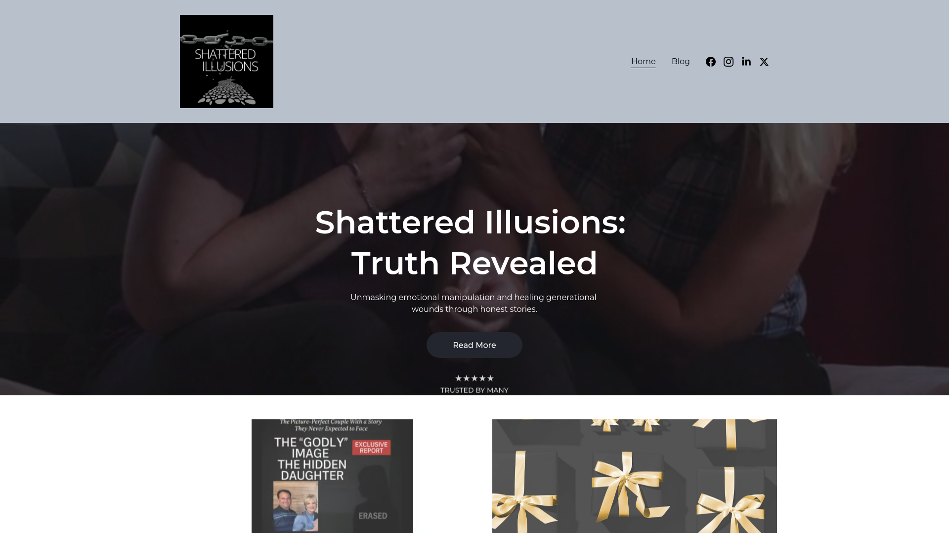 website screenshot of https://shatteredillusions.io