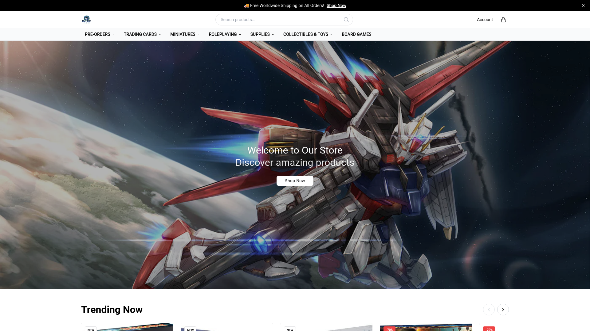 website screenshot of https://wulfgamingofficial.shop/