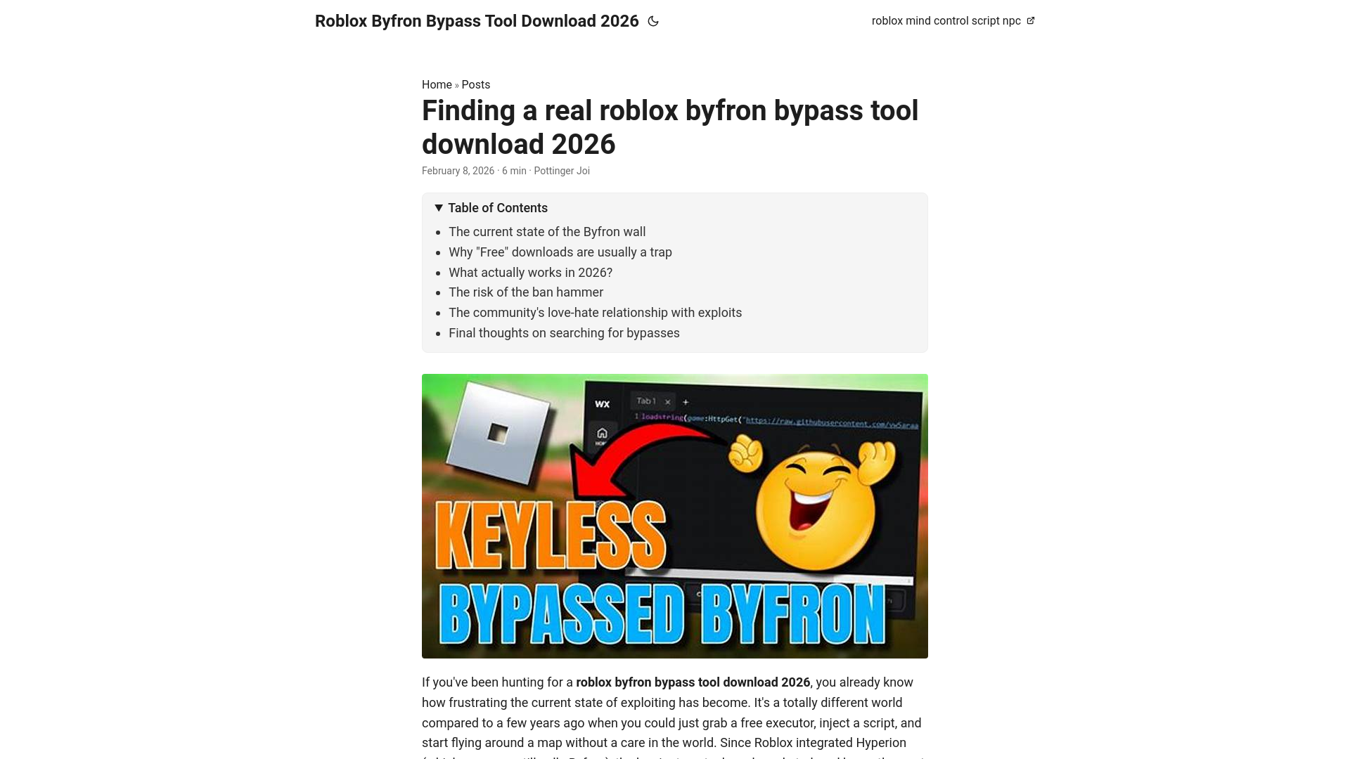 website screenshot of https://roblox-byfron-bypass-tool-download-2026.pages.dev/