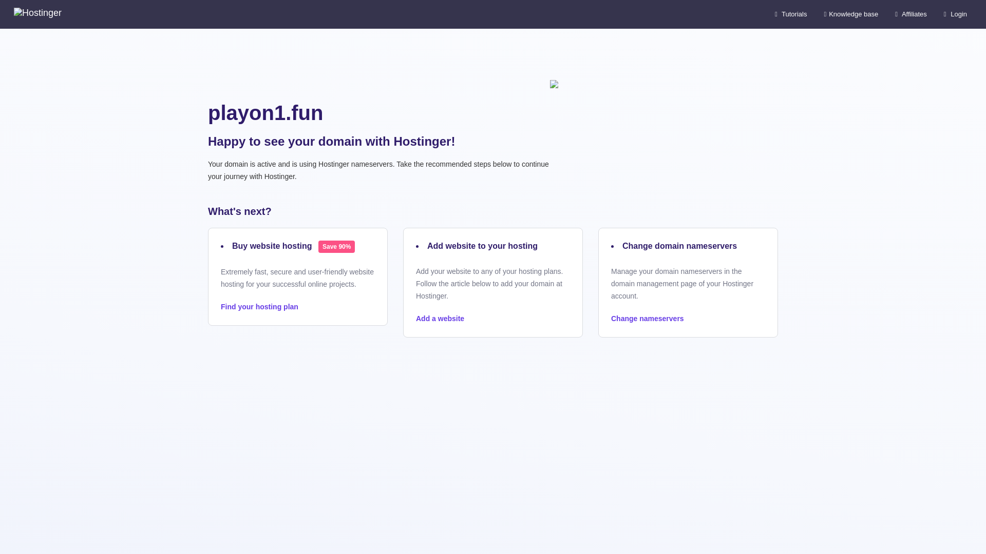 website screenshot of https://playon1.fun/