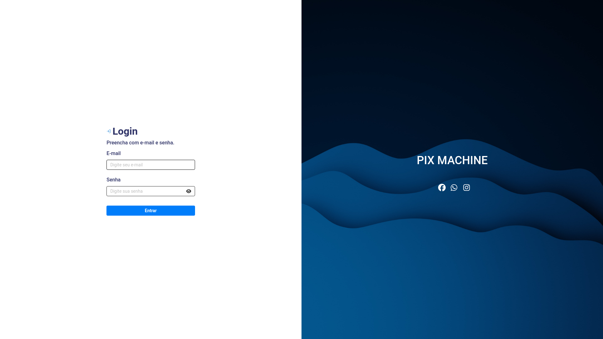 website screenshot of https://pixmachineapp.com.br/