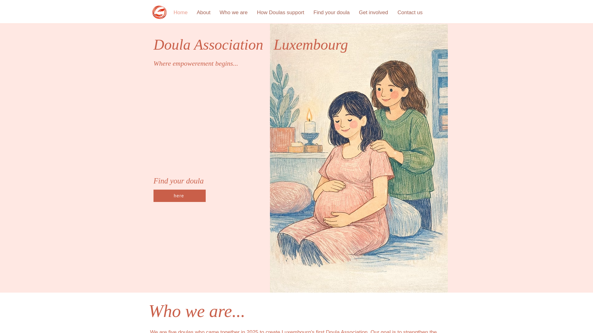 website screenshot of https://doula-association.lu/