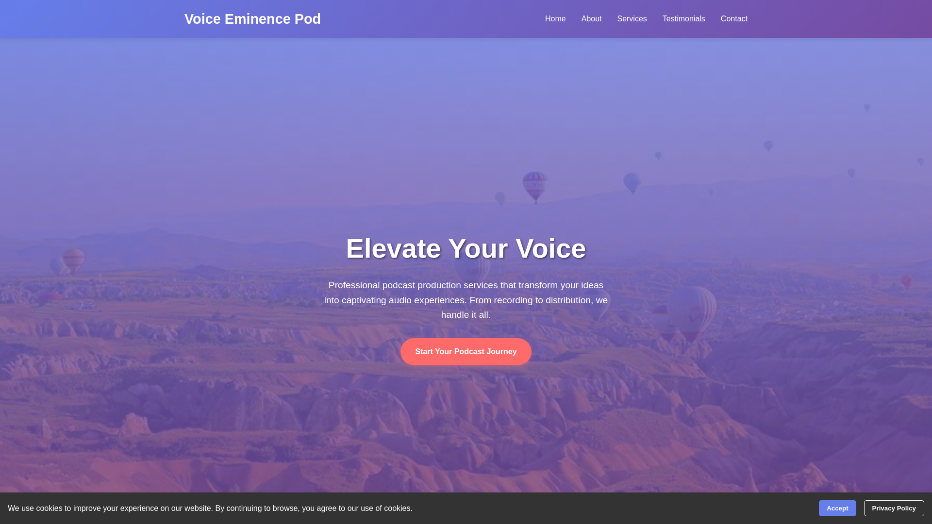 website screenshot of https://voiceeminencepod.click/