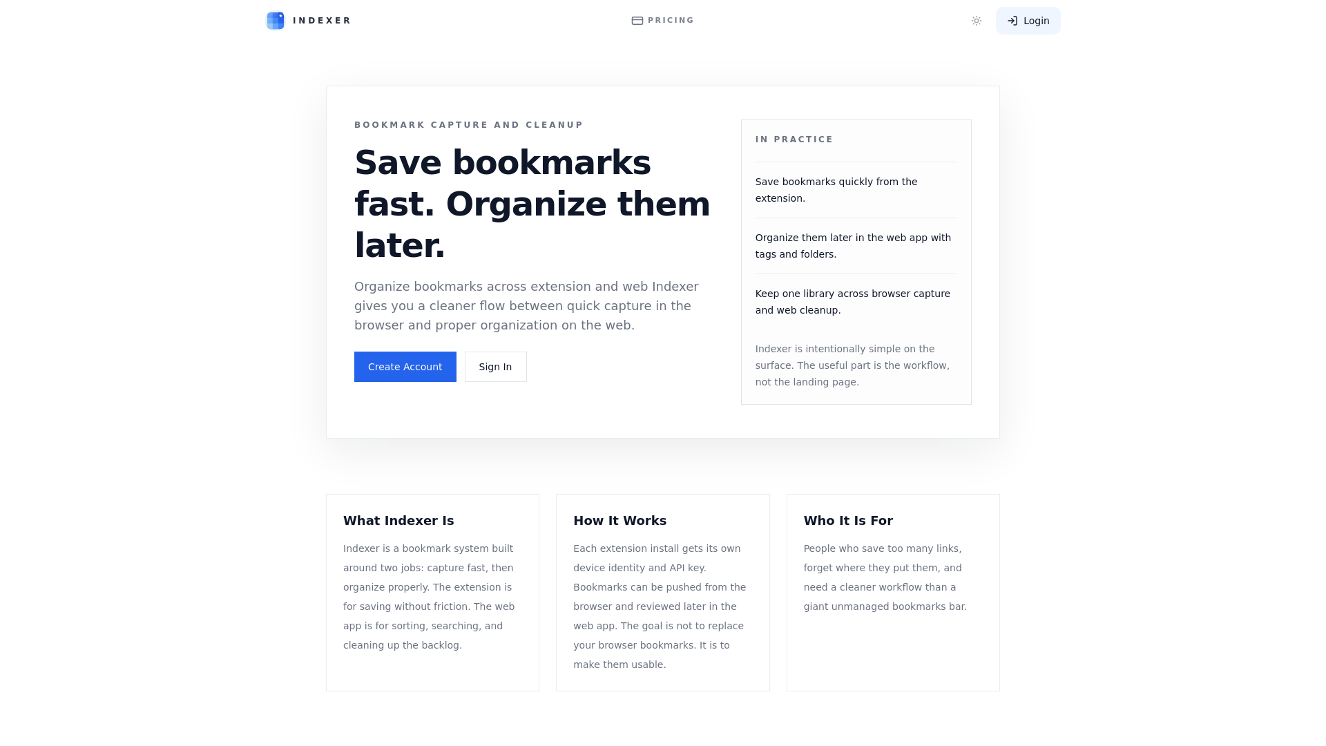 website screenshot of https://getindexer.com