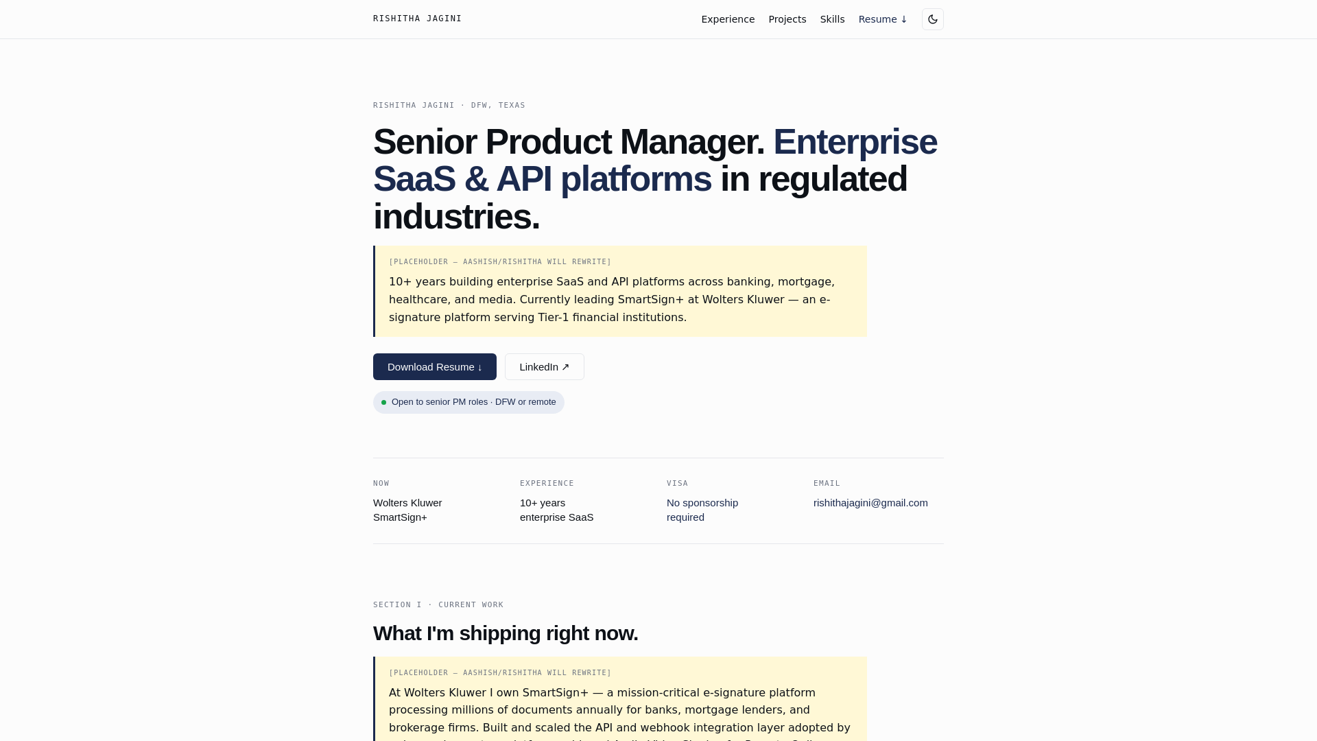 website screenshot of https://rishithajagini-site.pages.dev/