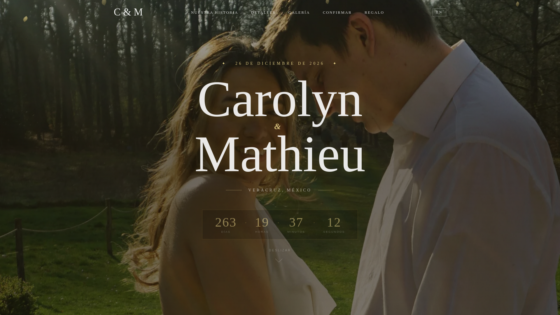 website screenshot of https://wedding-carolyn-mathieu.pages.dev/