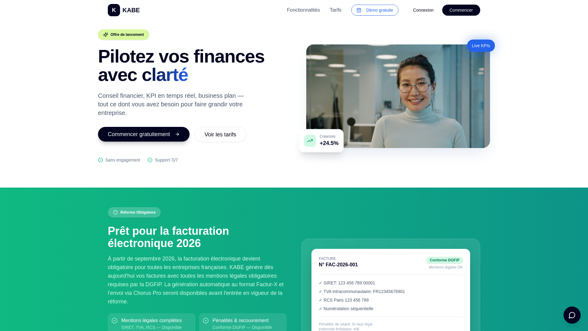 website screenshot of https://getkabe.fr