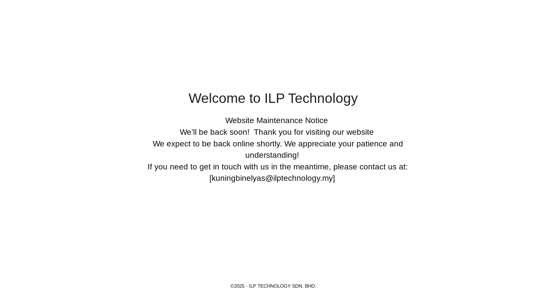 website screenshot of https://ilptechnology.my/