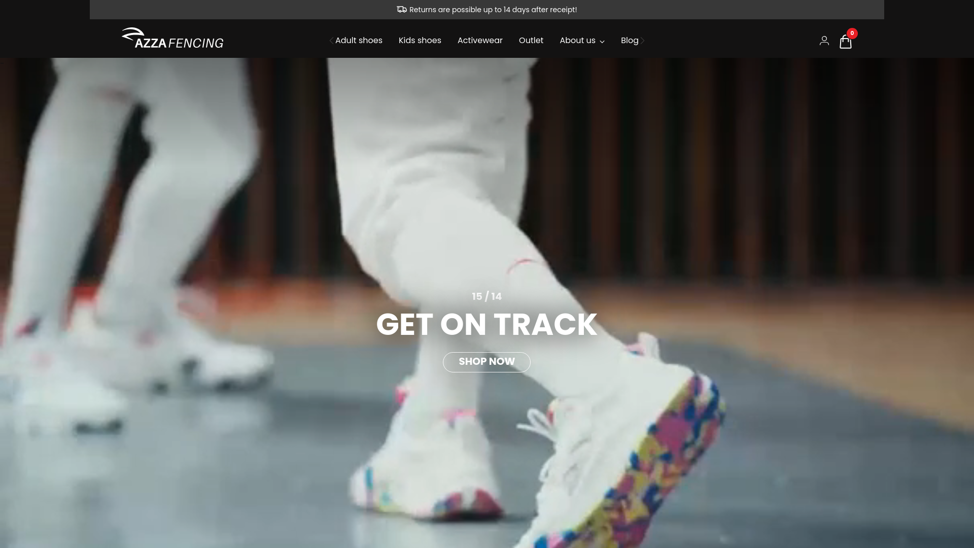 website screenshot of https://azzaathletics.com/