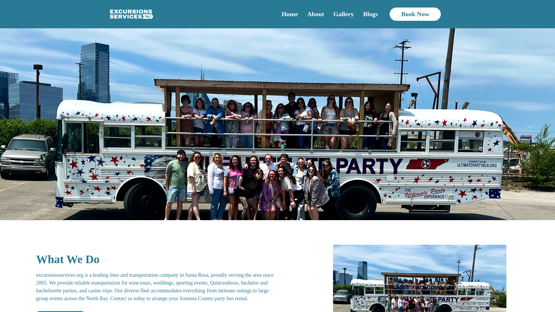 website screenshot of https://excursionsservices.org