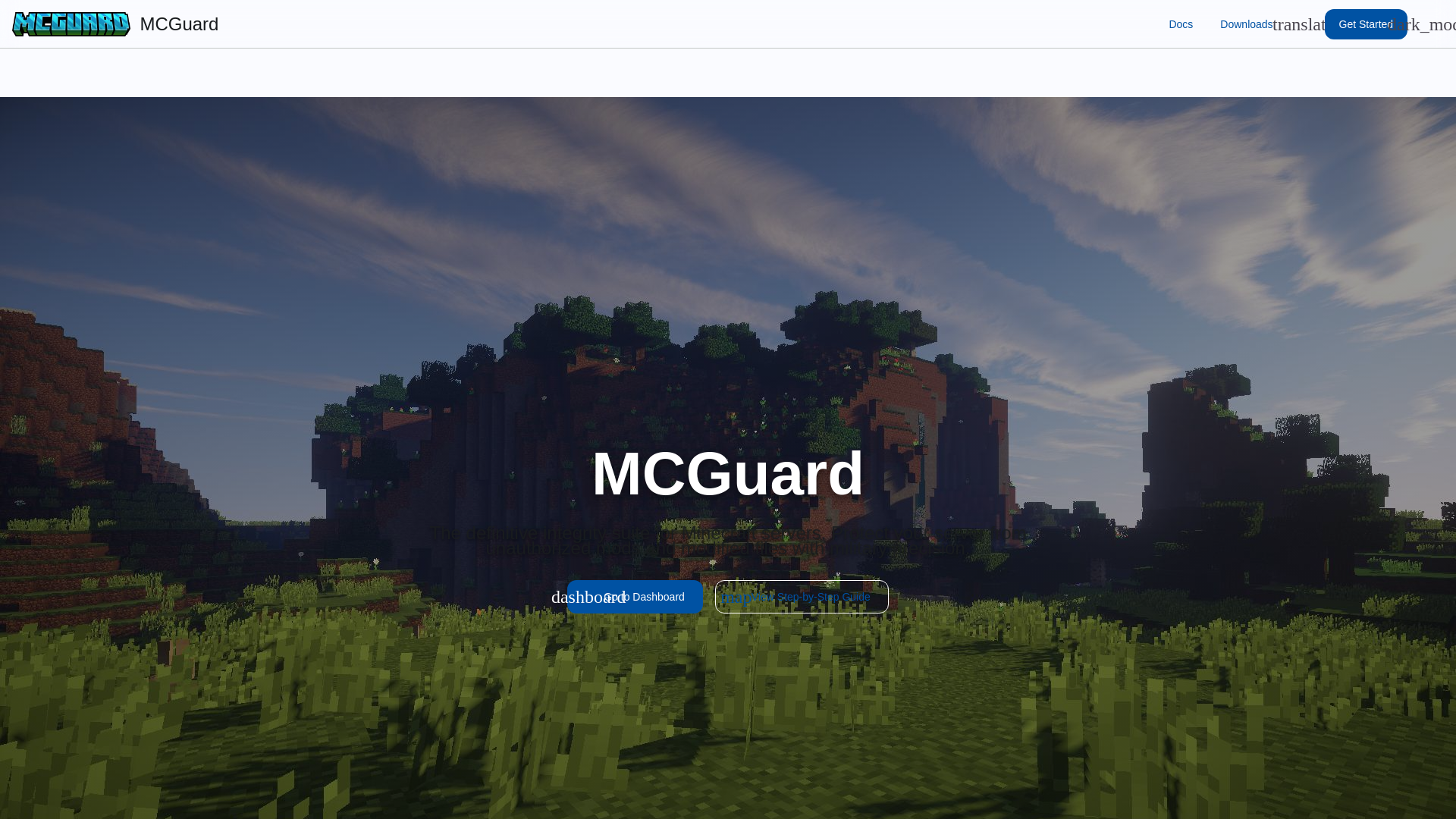 website screenshot of https://mcguard-frontend.pages.dev/