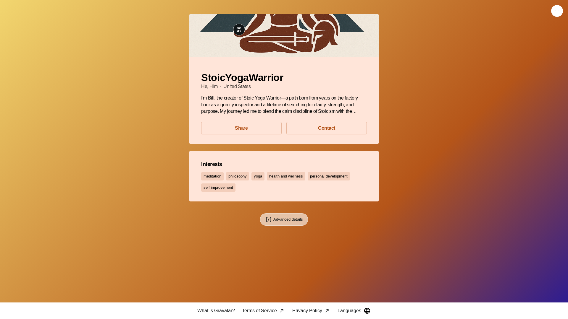 website screenshot of https://stoicyogawarrior.link/
