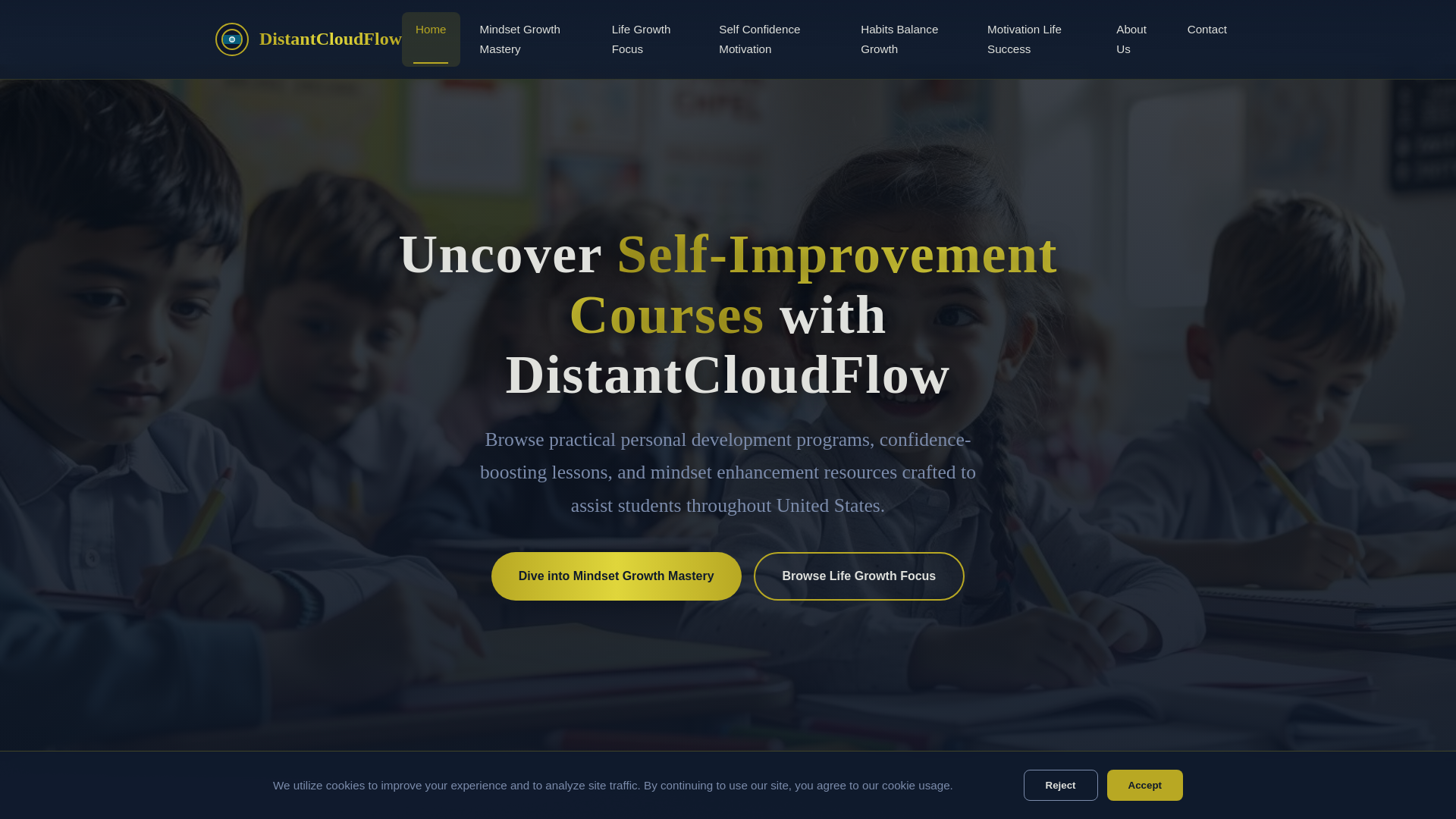website screenshot of https://distantcloudflow.digital/