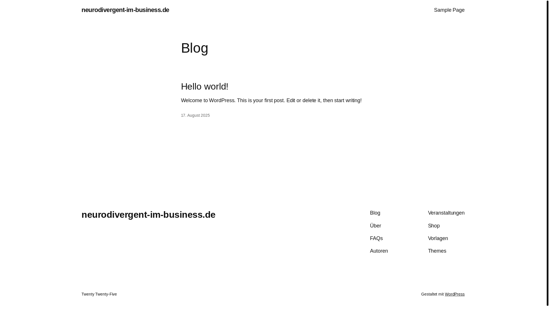 website screenshot of https://neurodivergent-im-business.de/