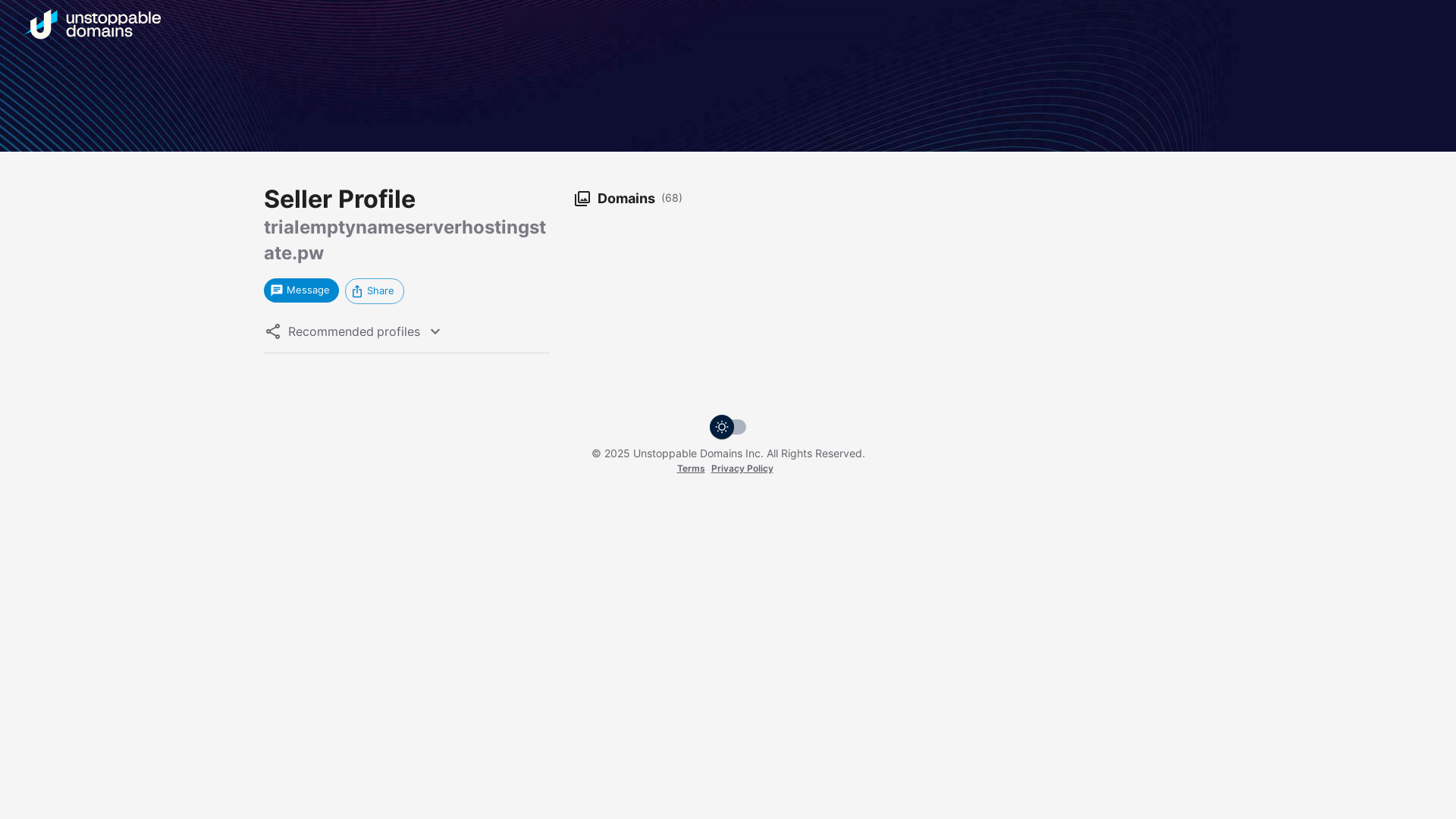 website screenshot of https://trialemptynameserverhostingstate.pw/