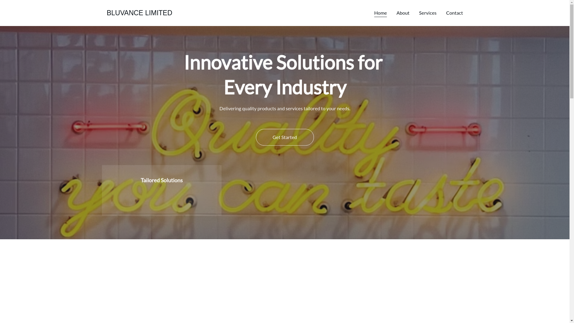 website screenshot of https://bluvancelimited.com/