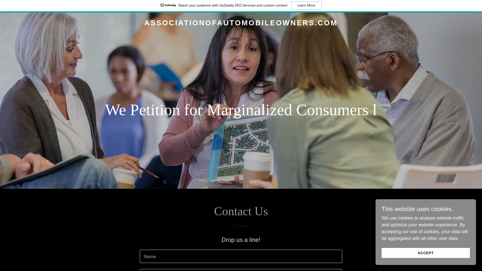 website screenshot of https://associationofautomobileowners.com/