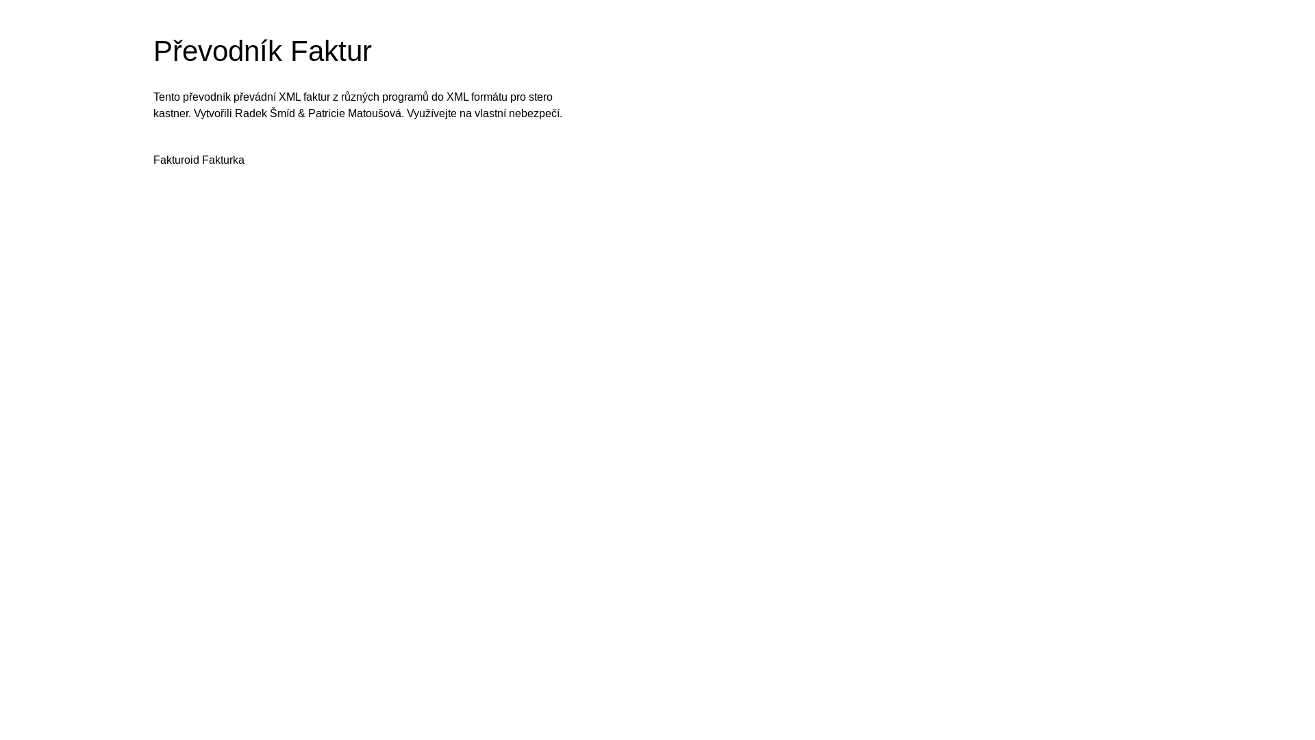 website screenshot of https://smidio-prevodnik-faktur.pages.dev/