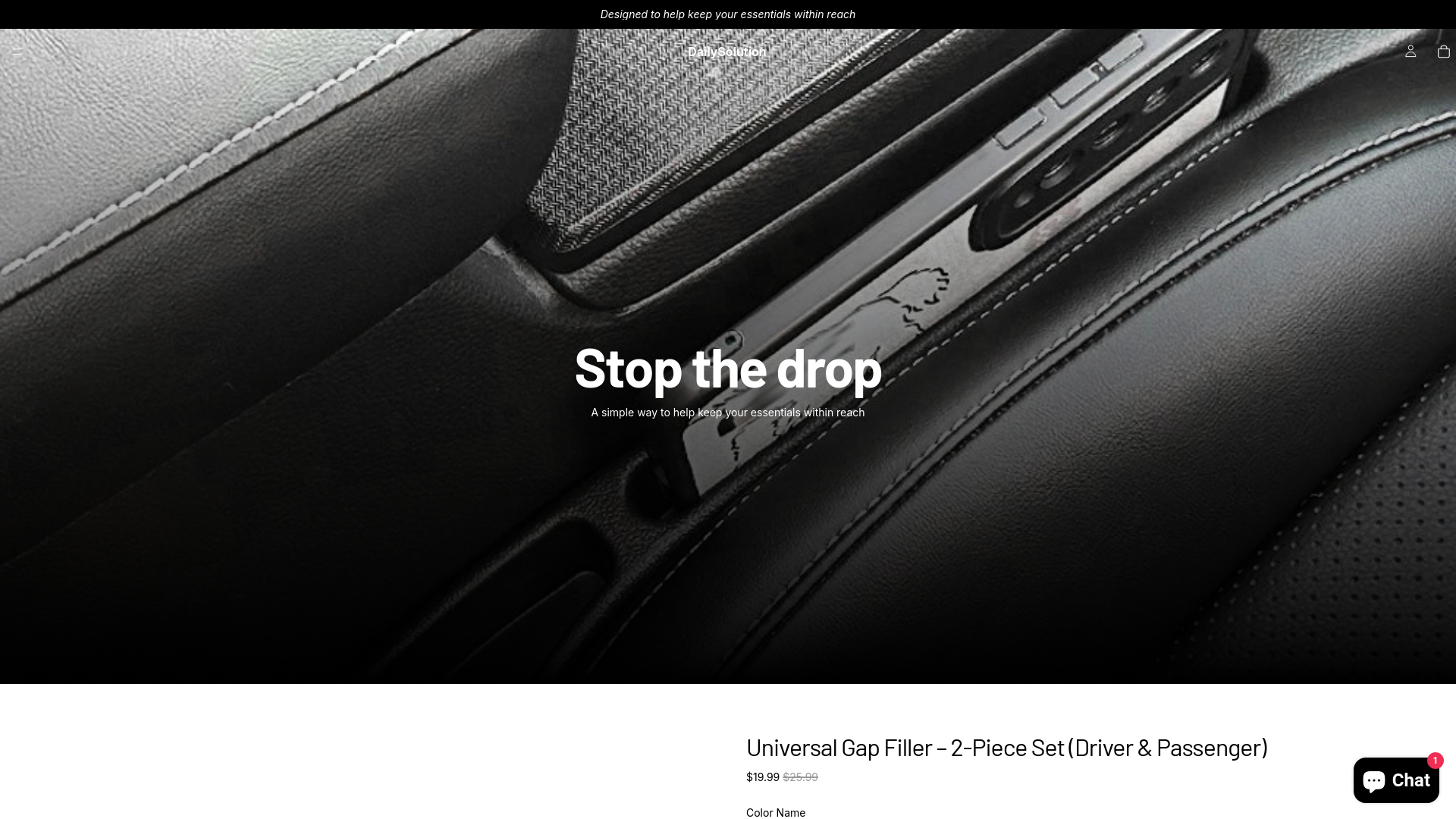 website screenshot of https://thedailysolution.store/