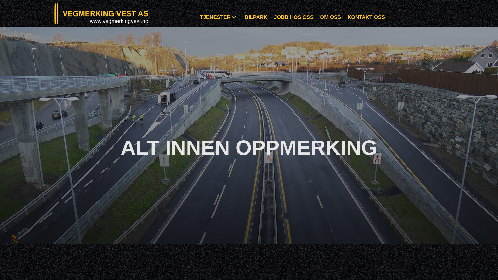 website screenshot of https://vestlandveioppmerking.no