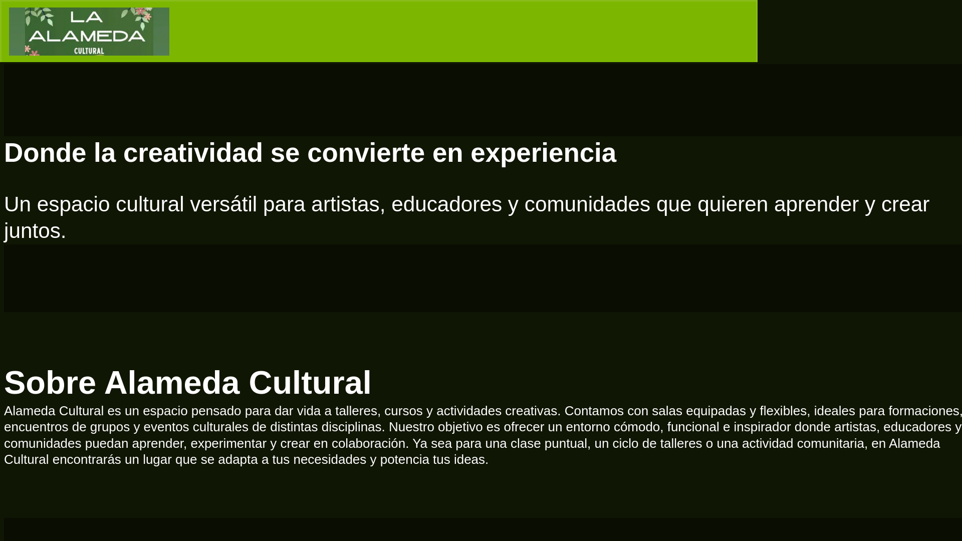 website screenshot of https://alamedacultural.com/