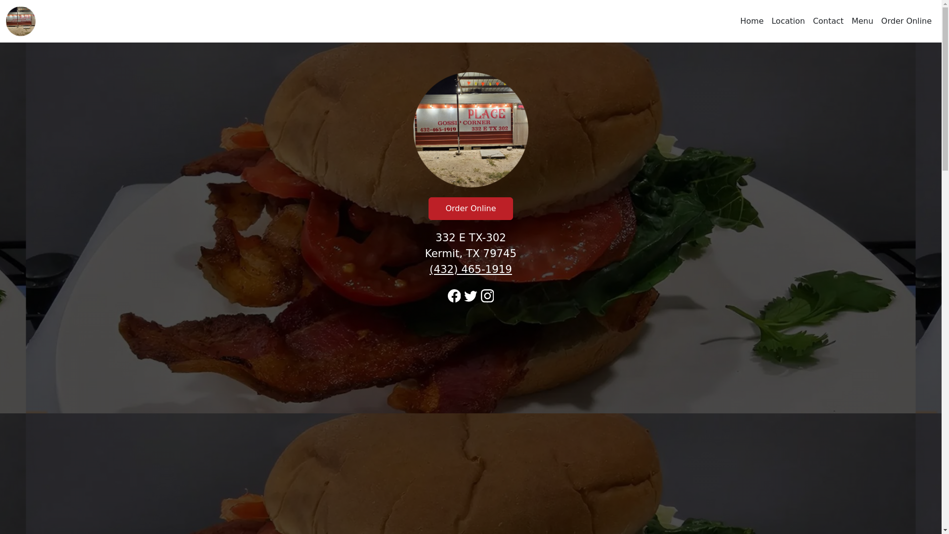 website screenshot of https://thegossipcornerfastfood.com/