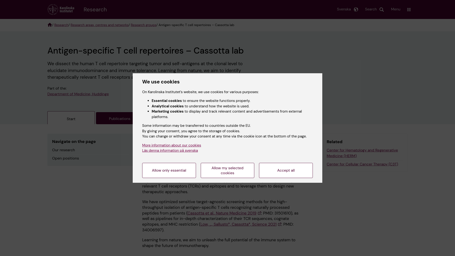 website screenshot of https://cassottalab.com/