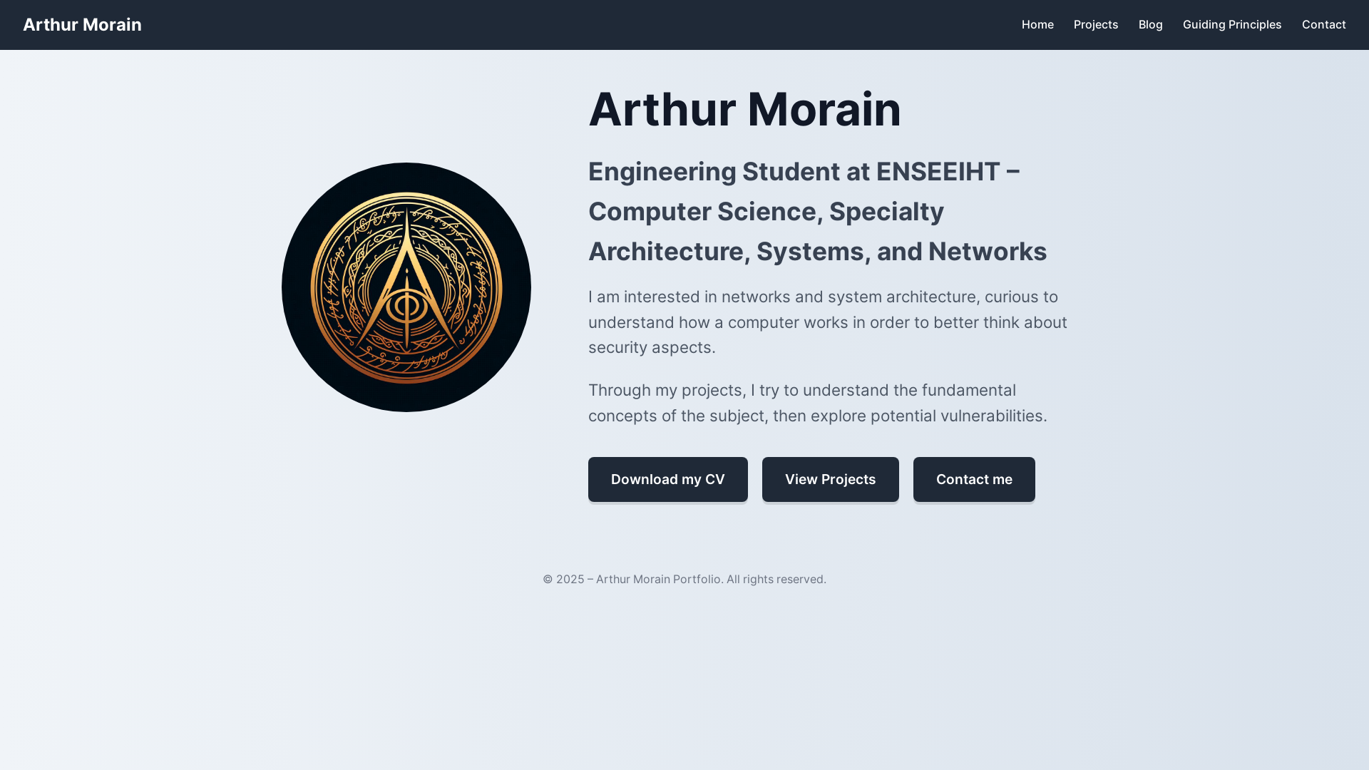 website screenshot of https://arthurmorain.com/