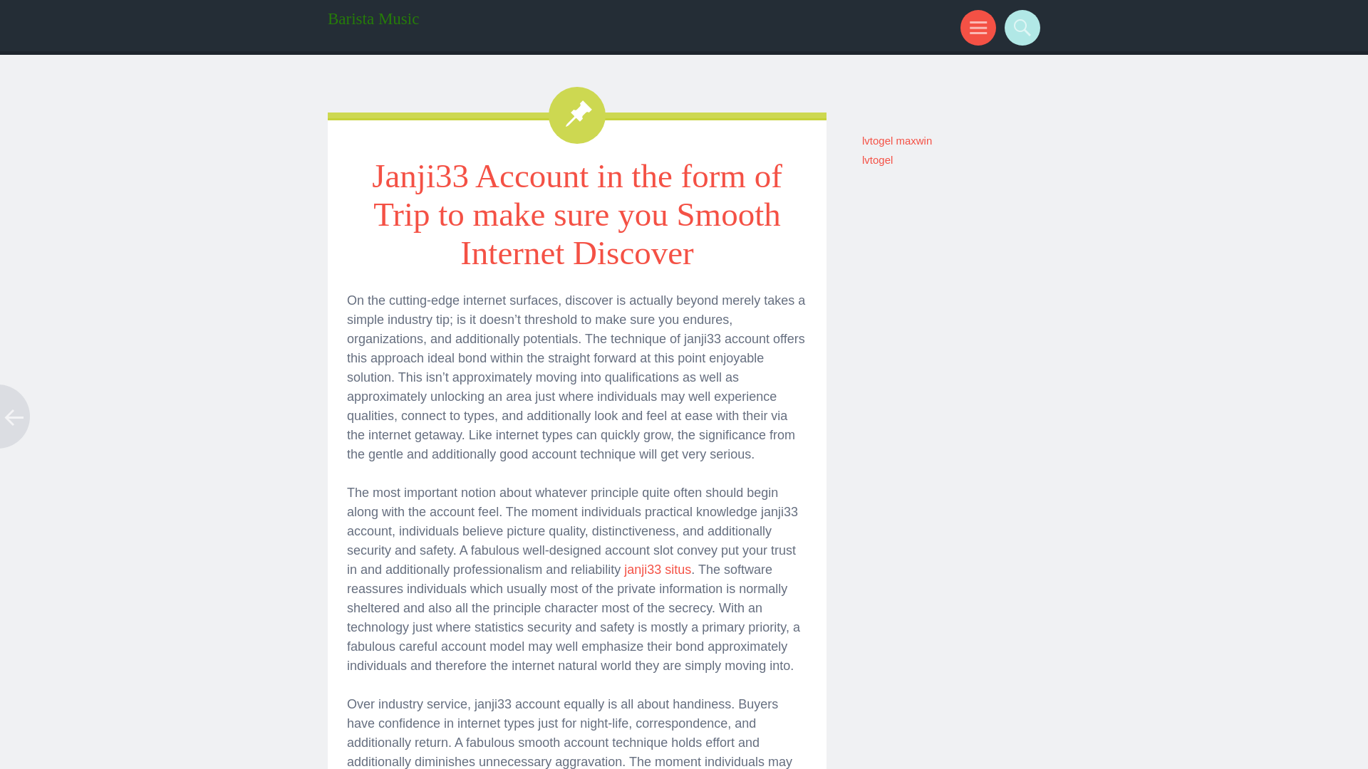 website screenshot of http://baristamusic.us/