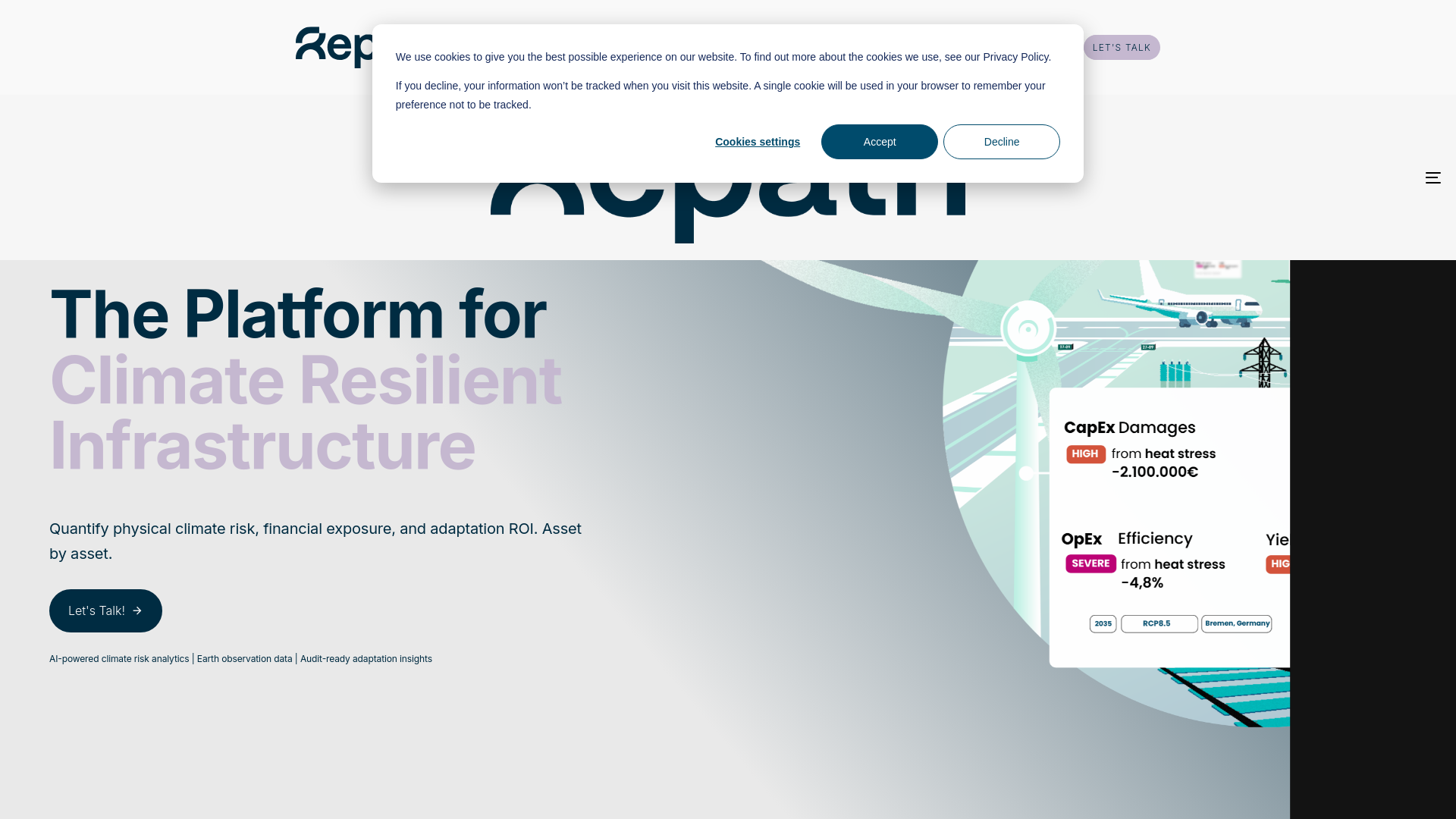 website screenshot of https://repath.earth