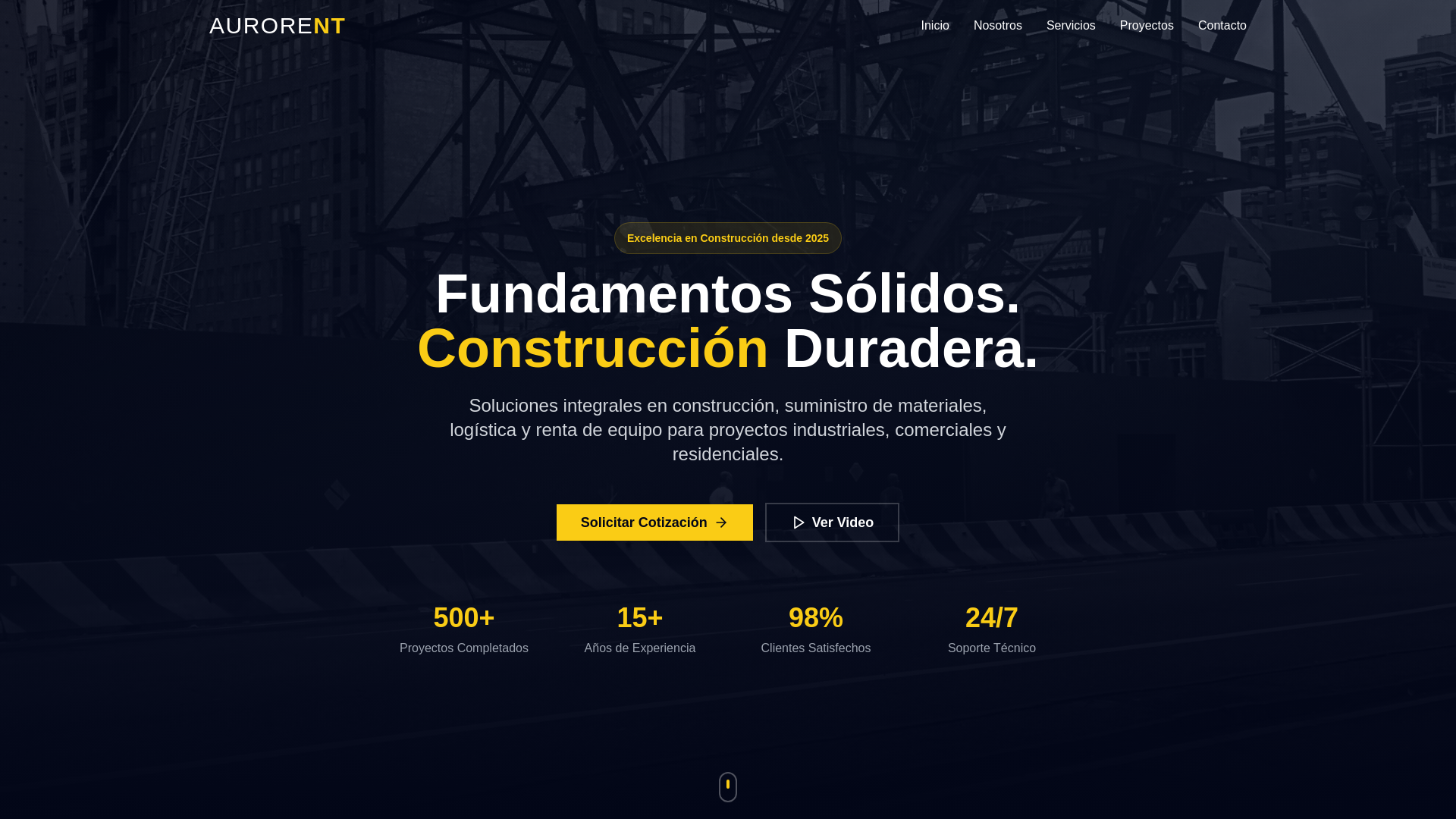 website screenshot of https://auroreconstructora.com.mx