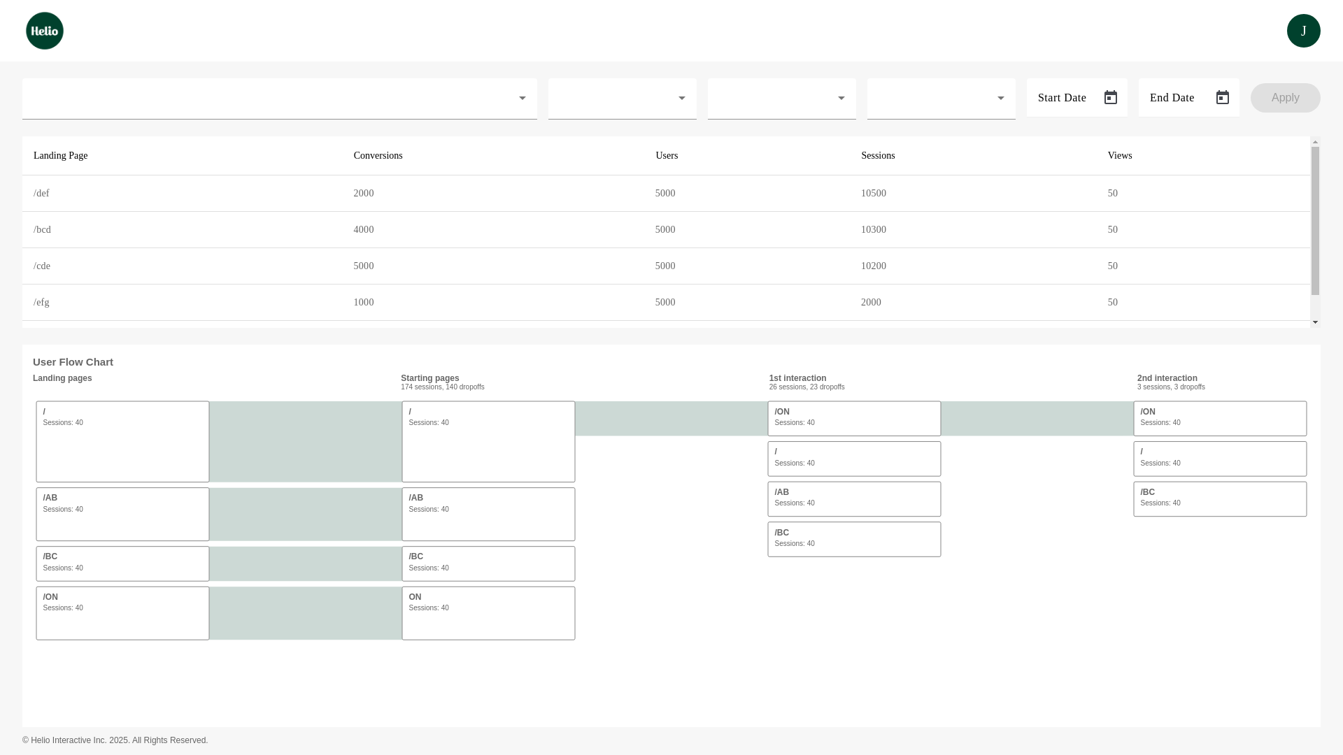 website screenshot of https://helio-analytics-test.pages.dev/