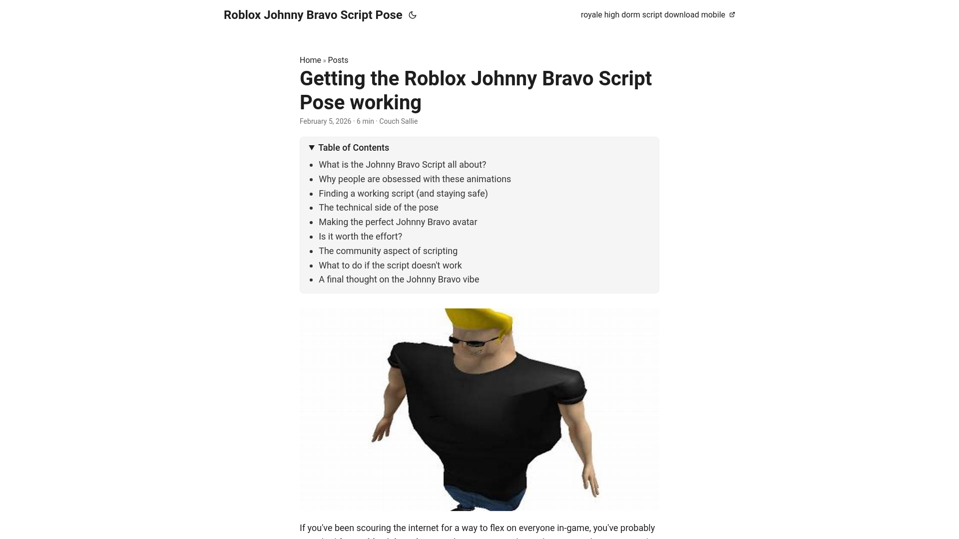 website screenshot of https://roblox-johnny-bravo-script-pose.pages.dev/