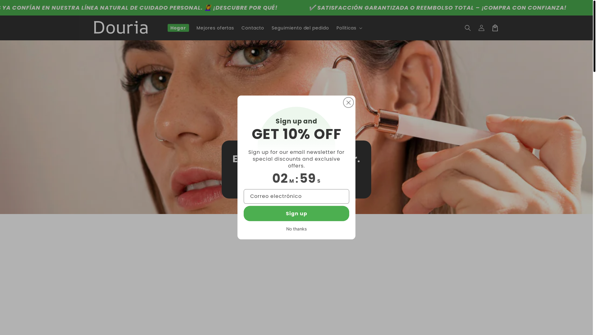 website screenshot of https://douriastore.com/
