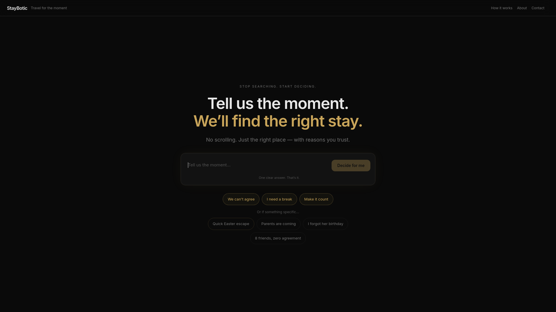 website screenshot of https://staybotic.com