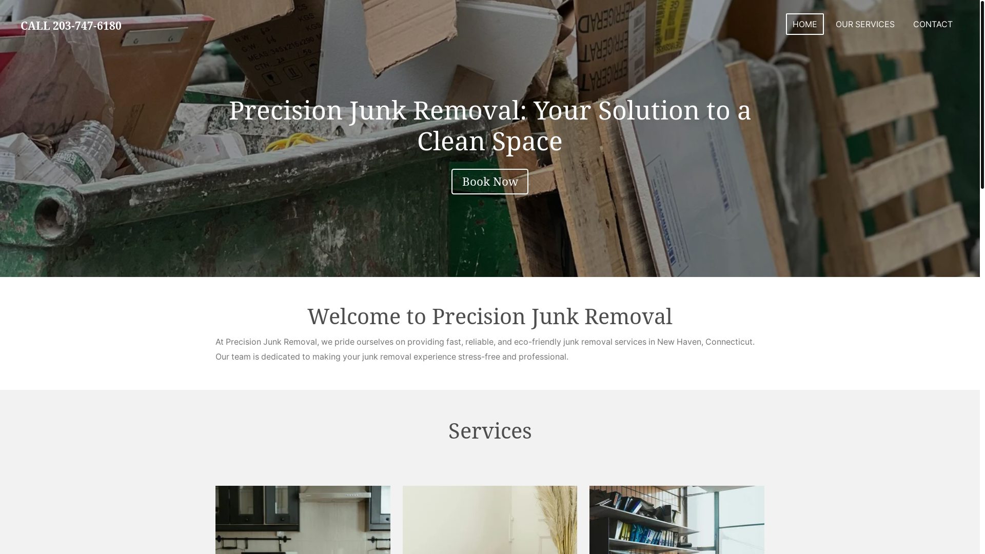 website screenshot of https://percisionjunkremoval.com/