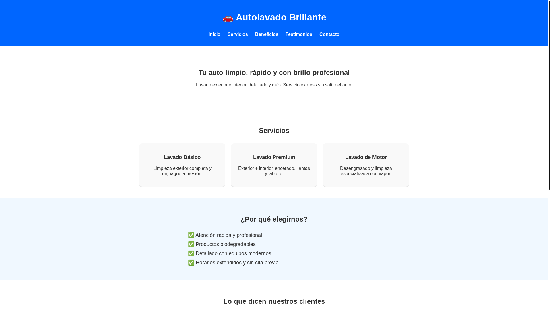 website screenshot of https://autolavadodavid.pages.dev/